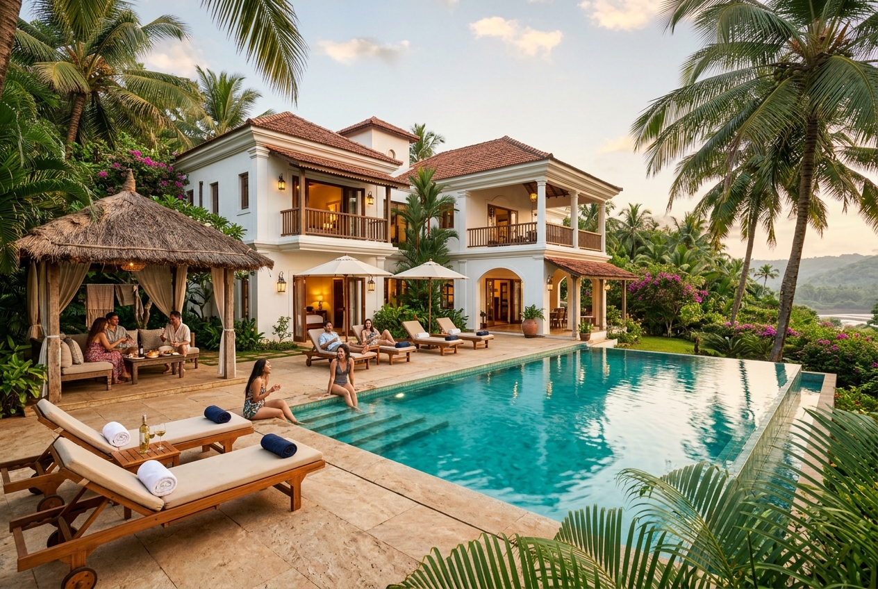 Luxury Private Pool Villa Estate in North Goa Siolim and Anjuna